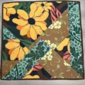 Vintage art floral print square silk scarf elegant women decorative neckerchief 90cm - YY-13