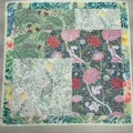 Vintage floral pattern square scarf 90cm elegant women silk touch fashion hair band neck wrap - YY-14