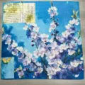 Vintage oil painting floral 90cm square silk scarf stylish hair band neck wrap for women - YY-15