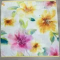 Floral print square scarf, watercolor flower design fashion headwear 90cm elegant neckerchief - YY-16