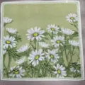 Green floral square scarf 90cm elegant daisy pattern silk neckerchief women fashion accessory - YY-21