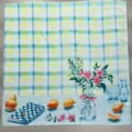 Sciarpa quadrata a quadri fiori acquarello vintage bandana di seta donna primavera estate sole - YY-4