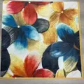 Women vintage floral print square scarf elegant silk feel neckerchief wrap shawl 90cm - YY-7