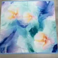 Women's spring summer floral printed square scarf, elegant retro style versatile neckerchief. - YY-15
