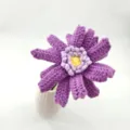 Fleur de gerbera violette au crochet faite main plante en pot tricotée pour cadeau déco - Violet
