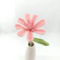 Handcrafted crochet pink flower detail, knitted botanical decor for perfect gift - Pink
