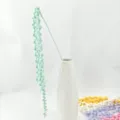 Handmade crochet string of pearls plant in white ceramic vase for home decor display - Green