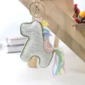 Handmade Crochet Horse Keychain Cute Animal Bag Charm Knitted Keyring Accessory - Pure White Pony