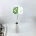 Foglia di monstera all'uncinetto pianta lavorata a maglia bouquet di fiori bianco vaso - Monstera (Versione F)