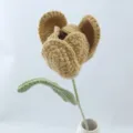 Handgemachte Häkel-Tulpenblüte Detail, süßes Woll-Ohr-Design, schönes Geschenk Handwerk. - Gelbe Serie E