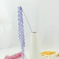 Handmade crochet lavender flower bouquet in white ceramic vase, cute knitted floral decor. - Purple