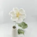 Handmade crochet white flower yarn flower vase decor romantic gift home decoration - White