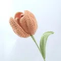 Handgefertigte Häkel-Tulpe Detailaufnahme, exquisite Woll-Blume für die schöne Heimdekoration. - Rosa Serie F