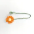 Handmade crochet flower bookmark, cute knitted daisy page marker for reading, creative gift. - Orange Daisy Bookmark / Orange