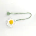 Handmade crochet daisy bookmark, cute knitted flower book marker for readers and gifts. - White Daisy Bookmarks / White