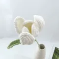 Flor de ganchillo hecha a mano detalle blanco, ideal para decoración del hogar y regalo floral. - Serie blanco A