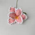 Handmade crochet parrot tulip flower wool knitted bouquet for home decor variant - Gradient Pink