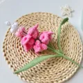Handmade crochet grape hyacinth wool flower knitted artificial bouquet for home decor variant - Gradient Pink Finished Product
