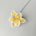 Handmade crochet yellow white tulip flower home decor yarn knit craft single stem ornament. - Gradient Yellow
