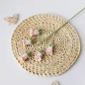 Handmade Crochet Bellflower Bouquet Five Heads Knitted Flower Home Decor Table Ornament - Pink