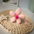 Handmade crochet pink flower knitted cute desktop decor aesthetic plant ornament new - Cherry Blossom Pink Finished Product