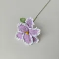 Handmade crochet parrot tulip flower, purple wool yarn knitted floral decoration variant. - Gradient Purple