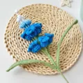 Handmade crochet grape hyacinth flower knitted bouquet home decor simulation plant ready stock - Gradient Dark Blue Finished Product