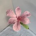 Handmade crochet pink flower potted plant home decoration desktop ornament aesthetic gift - Coral Pink