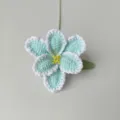 Handmade crochet flower light blue knitted wool floral bouquet home decoration single stem - Gradient Light Blue