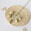 Handmade crochet windflower bouquet 5-head yellow yarn knit flower home decor table centerpiece - Light Yellow