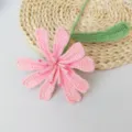 Fiore rosa all'uncinetto fatto a mano lana maglia decorazione casa regalo artigianale - Rosa chiaro
