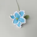 Handmade crochet blue flower knit bouquet home decor yarn flower single stem craft item - Gradient Dark Blue