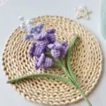 Handmade crochet purple hyacinth wool flower knit artificial botanical home decor SKU - Gradient Light Purple Finished