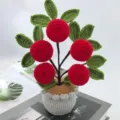 Handmade crochet red fruit potted plant wool flower lovely desktop decoration gift - Apple Potted Plant