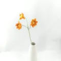 Handcrafted crochet orange flower branch knitted artificial floral decor for home interior gift - Orange-Yellow