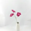 Handmade crochet pink flower bouquet with white ceramic vase, cute desktop decor SKU. - Purple