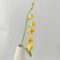 Handmade crochet freesia flower yellow knitted bouquet home decoration gift single piece - Yellow
