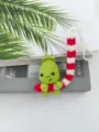 Handcrafted crochet Grinch keychain charm cute Christmas wool bag pendant ornament new - Green Gem Pendant