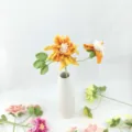 Bouquet de fleurs de pivoine au crochet fait main fleurs artificielles tricotées pour vase - Orange