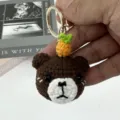 Handmade Crochet Bear Keychain Cute Stuffed Animal Bag Charm Plush Pendant Accessory - Little Bear Pendant