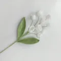 Handmade crochet white lily of the valley flower branch, cute yarn everlasting floral decor variant. - Pure White Finished Product