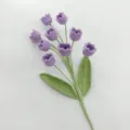 Handmade crochet purple flower branch everlasting wool floral arrangement cute home decor gift item - Light Purple