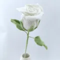 Handmade crochet white rose flower bouquet finished craft gift for Valentine's Day - White Series B (Pure White)
