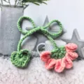 Handmade crochet flower bookmark knitted green vine reading accessory cute stationery gift - Pink