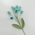 Handmade crochet flower bouquet artificial blue crochet flower branch home decor gift - Lake Blue Finished Product