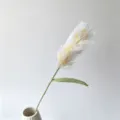 Handgemachte Häkel-Pampasgras künstliche Blume gestrickt Heimdeko Vasenarrangement - Weiß B (Gelbe Staubblätter)