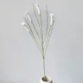 Handmade crochet artificial trumpet flower branch, beautiful home decor and gift. - Pure White