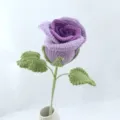 Handmade crochet purple rose flower knitted bouquet for valentine gift home decor - Gradient Purple