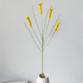 Handmade crochet firecracker flower bouquet, lovely yarn floral home decor gift. - Yellow