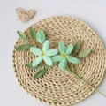 Handmade crochet star jasmine bouquet knitted flower home bedroom decor gift valentines - Mint Green